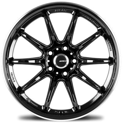 AVID.1 AV-40 Gloss Black - Machined Edge 17x8 +35 5x114.3mm 73.1mm - Wheelwiz