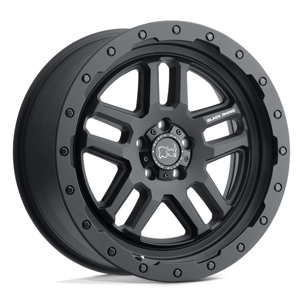 Black Rhino BARSTOW Textured Matte Black 17x8 +30 5x127mm 71.5mm - WheelWiz