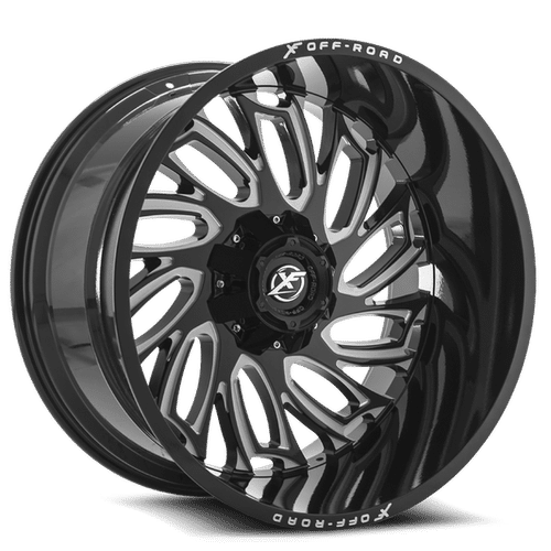 XF Off-Road XF-207 Gloss Black Milled 20x12 -44 8x165.1|8x180mm 0mm - WheelWiz