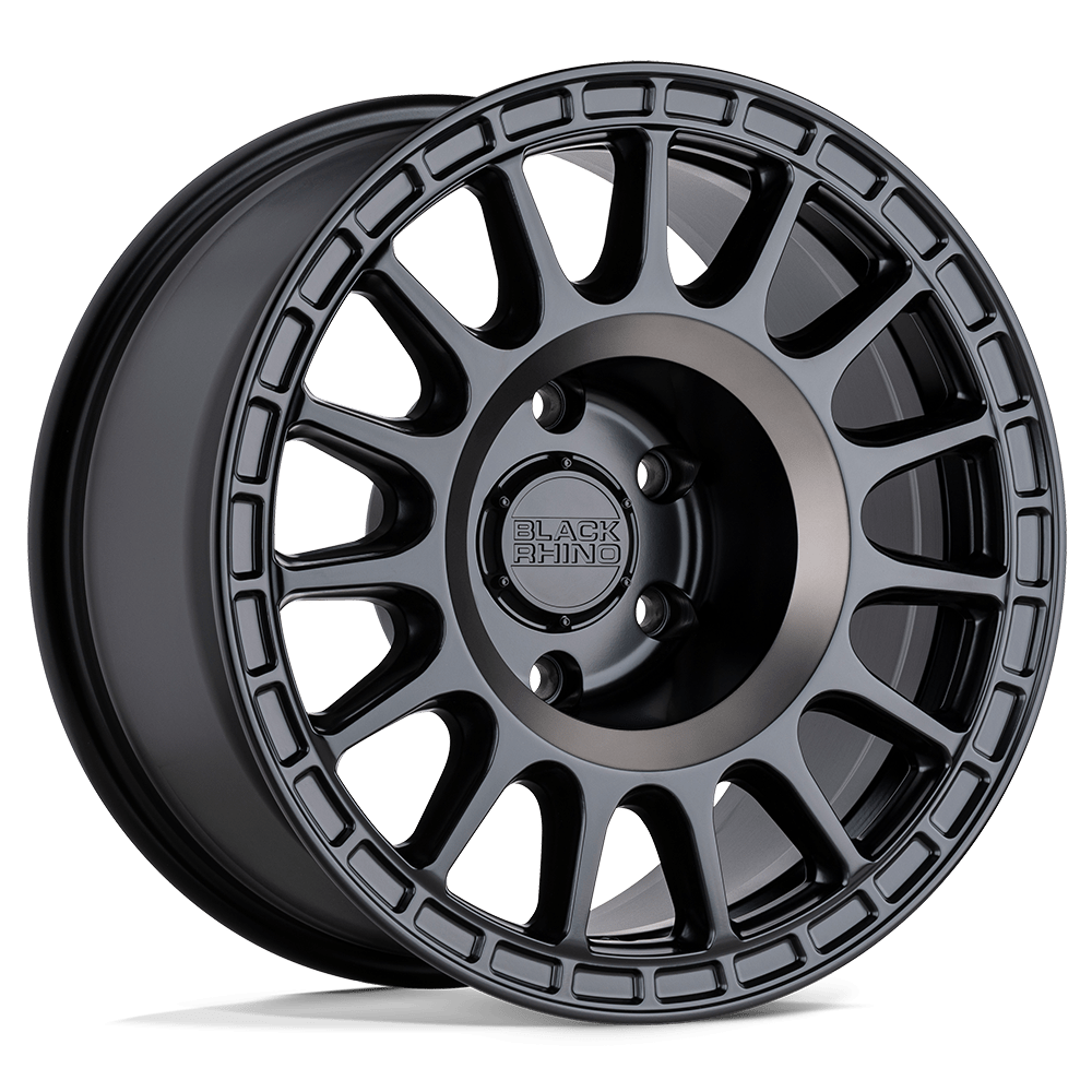 Black Rhino SANDSTORM Semi Gloss Black W/ Machined Dark Tint Ring 17x8.5 -22 5x127mm 71.5mm - WheelWiz