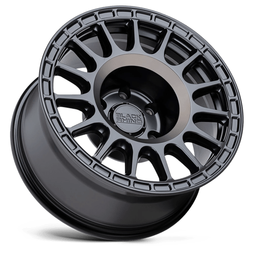 Black Rhino SANDSTORM Semi Gloss Black W/ Machined Dark Tint Ring 18x8 +35 5x108mm 72.1mm - WheelWiz