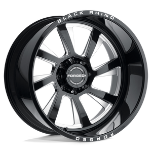 Black Rhino BLASTER Gloss Black W/ Milled Spokes - Directional 22x14 -76 8x170mm 125.1mm - WheelWiz