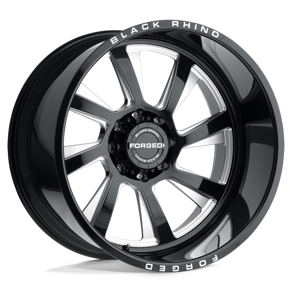 Black Rhino BLASTER Gloss Black W/ Milled Spokes - Directional 24x14 -76 8x180mm 125.1mm - WheelWiz