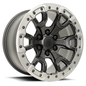 Factory Reproductions FR 99 Satin Black/Gray Ring 17x9 +18 6x135mm 87.1mm