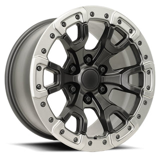 Factory Reproductions FR 99 Satin Black/Gray Ring 17x9 +18 6x135mm 87.1mm