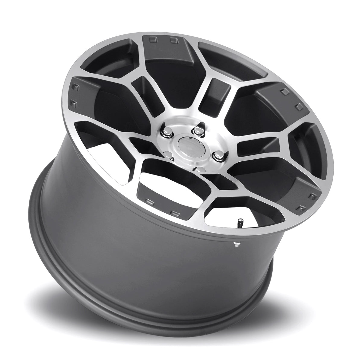 Factory Reproductions FR 701F Satin Gunmental Machine Face 19x11 +50 5x114.3mm 70.5mm