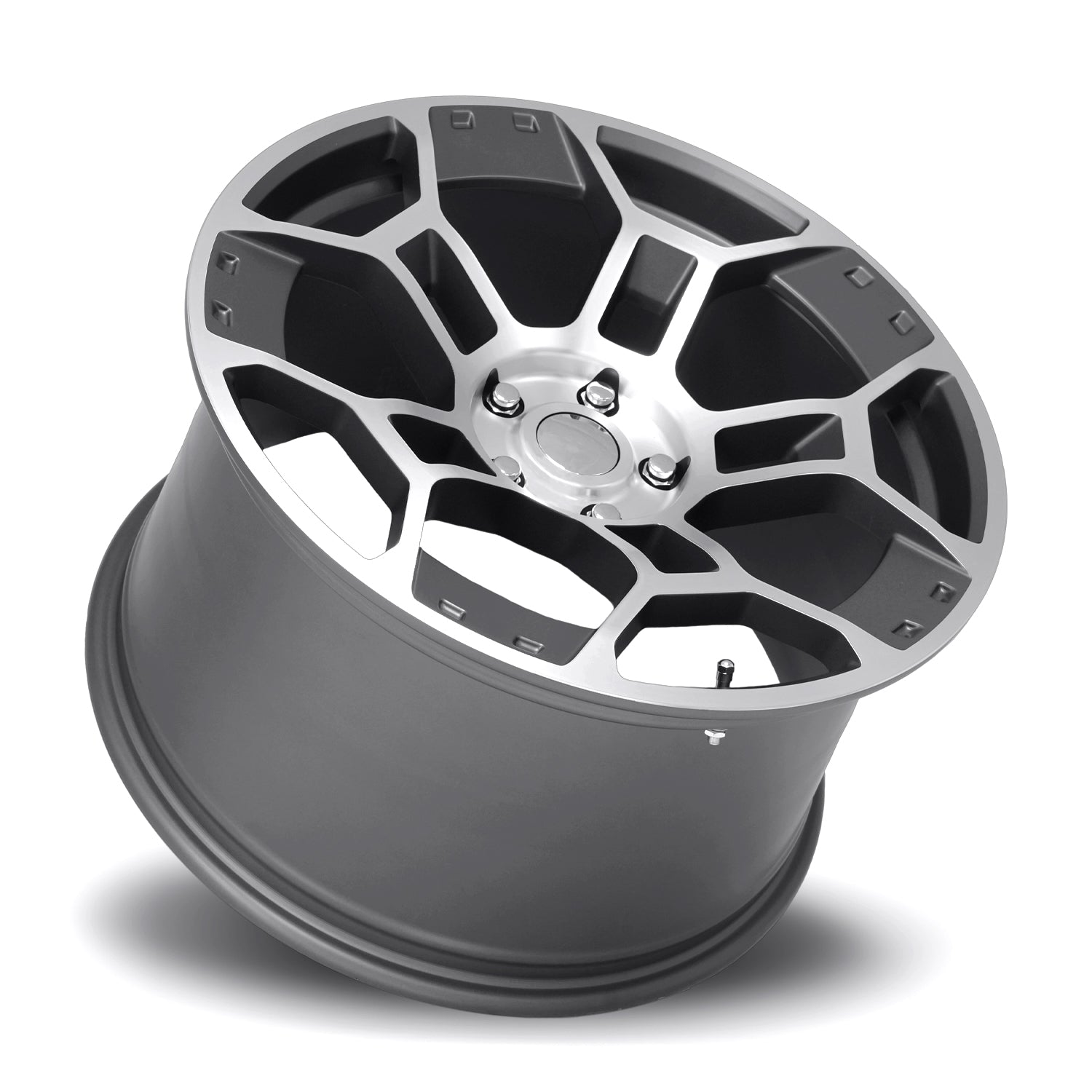 Factory Reproductions FR 701F Satin Gunmental Machine Face 19x11 +50 5x114.3mm 70.5mm