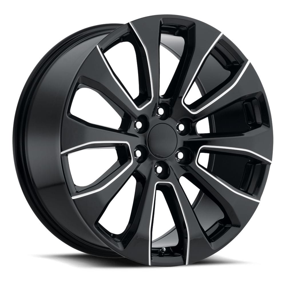 Factory Reproductions FR 92 Gloss Black Ball Milled 22x9 +28 6x139.7mm 78.1mm