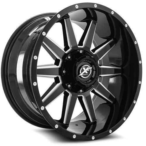 XF Off-Road XF-219 Gloss Black Milled 20x9 +12 5x139.7|5x150mm 125.2mm