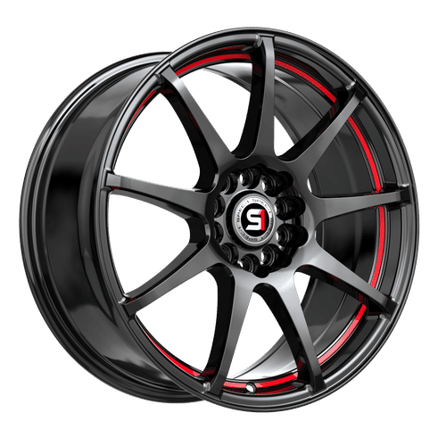 Spec-1 SP-67GBRL Gloss Black / Red Line 17x7 +42 5x105|5x114.3mm 73.1mm