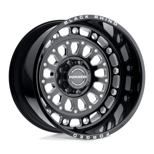 Black Rhino CENTURION Gloss Black W/ Milled Spokes 20x10 -23 8x180mm 125.1mm - WheelWiz