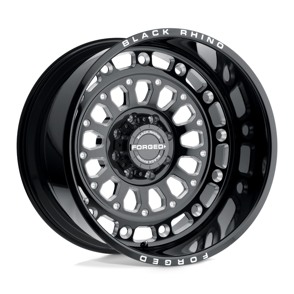 Black Rhino CENTURION Gloss Black W/ Milled Spokes 24x14 -76 8x180mm 125.1mm - WheelWiz
