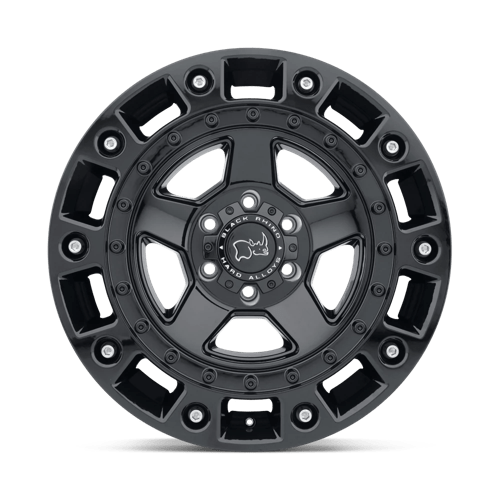 Black Rhino CINCO Gloss Black W/ Stainless Bolt 17x9.5 +12 6x120mm 67.1mm - WheelWiz