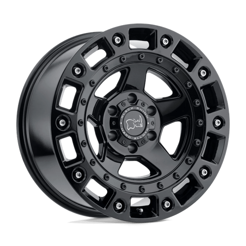 Black Rhino CINCO Gloss Black W/ Stainless Bolt 17x9.5 +12 6x135mm 87.1mm - WheelWiz