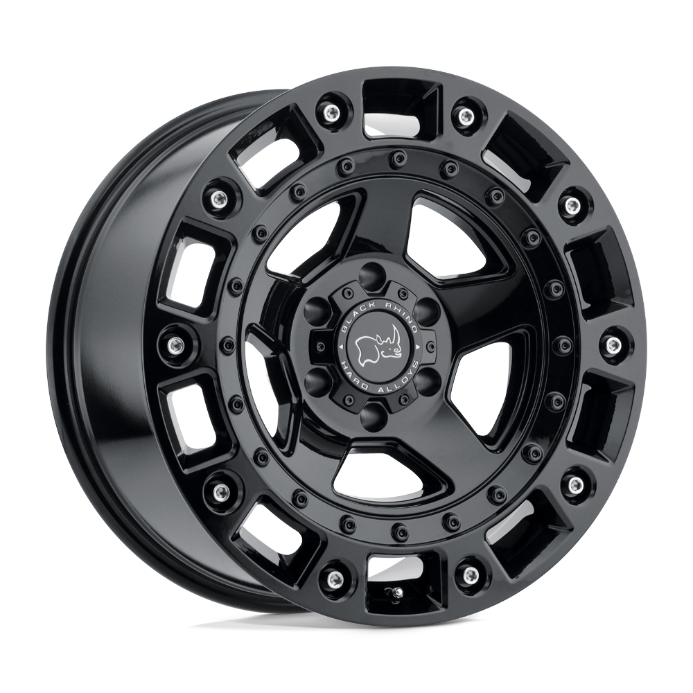 Black Rhino CINCO Gloss Black W/ Stainless Bolt 17x9.5 +12 6x135mm 87.1mm - WheelWiz