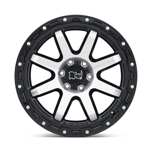 Black Rhino COYOTE Gloss Black W/ Machined Face &amp; Stainless Bolts 17x9 -18 8x180mm 125.1mm - WheelWiz
