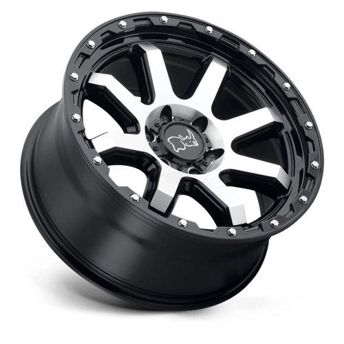 Black Rhino COYOTE Gloss Black W/ Machined Face &amp; Stainless Bolts 18x9 -18 8x180mm 125.1mm - WheelWiz