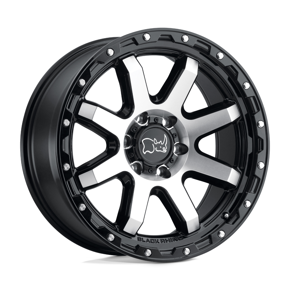 Black Rhino COYOTE Gloss Black W/ Machined Face & Stainless Bolts 20x9 -18 5x127mm 71.5mm - WheelWiz