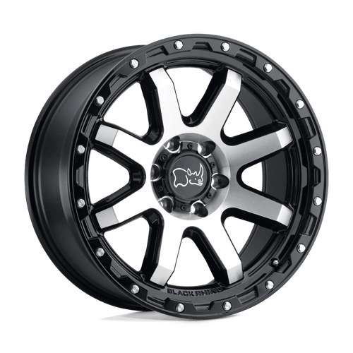 Black Rhino COYOTE Gloss Black W/ Machined Face &amp; Stainless Bolts 20x9 +12 5x150mm 110.1mm - WheelWiz