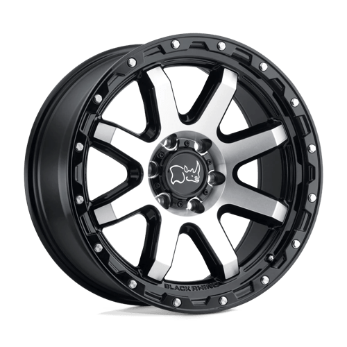 Black Rhino COYOTE Gloss Black W/ Machined Face &amp; Stainless Bolts 17x9 -18 8x165.1mm 122.4mm - WheelWiz