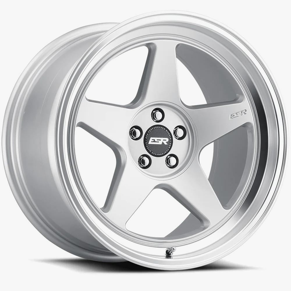 ESR CR5 Hyper Silver / Machined Lip 19x10 +25 5x120mm 72.6mm - Wheelwiz