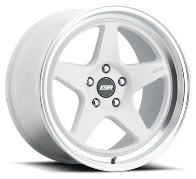 ESR Wheels CR5 Gloss White Machine Lip 18x9.5 +35 Custom 72.6mm