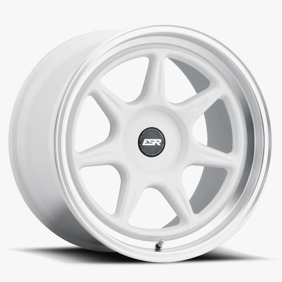 ESR CR7 Gloss White / Machined Lip 18x9.5 +22 5x108mm 72.6mm - Wheelwiz