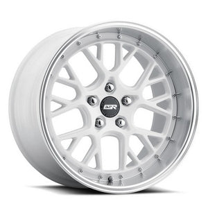 ESR Wheels CS11 GLOSS WHITE MACHINE LIP 18x9.5 +22 Custommm 72.6mm