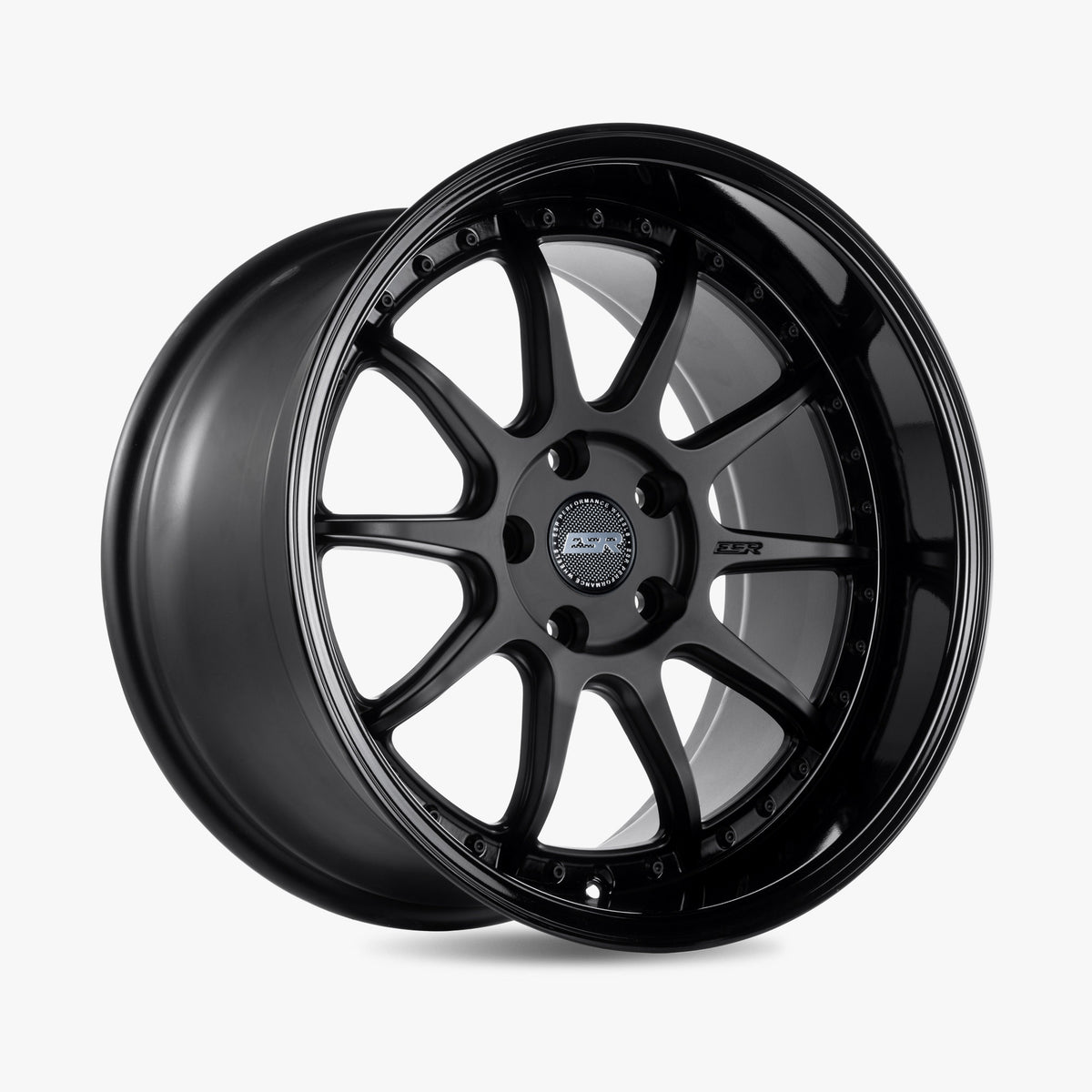 ESR Wheels CS12 Satin Black - Gloss Black Lip 19x8.5 +35 5x112mm 66.6mm - Wheelwiz