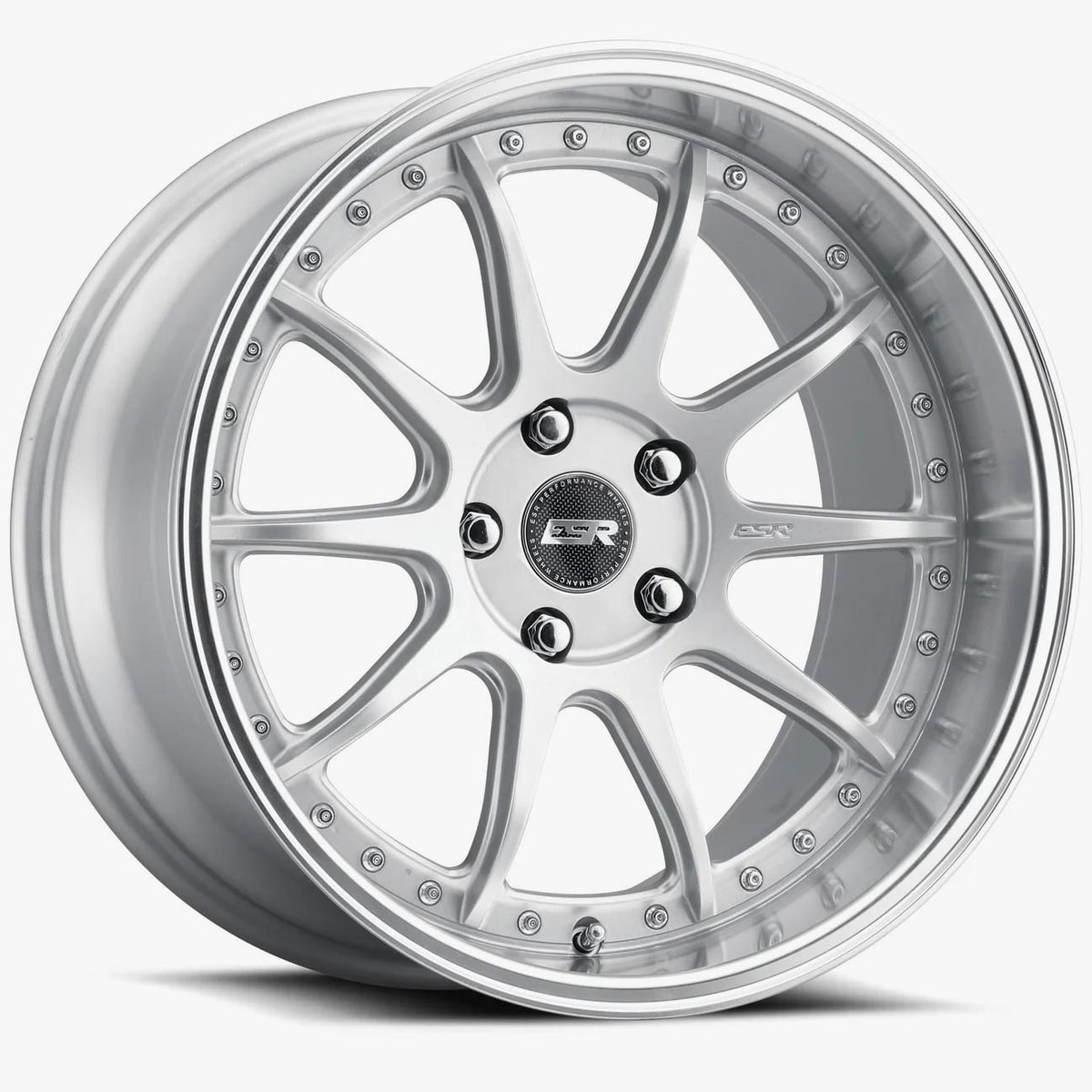 ESR CS12 Hyper Silver / Machined Lip 18x8.5 +35 5x112mm 72.6mm - Wheelwiz