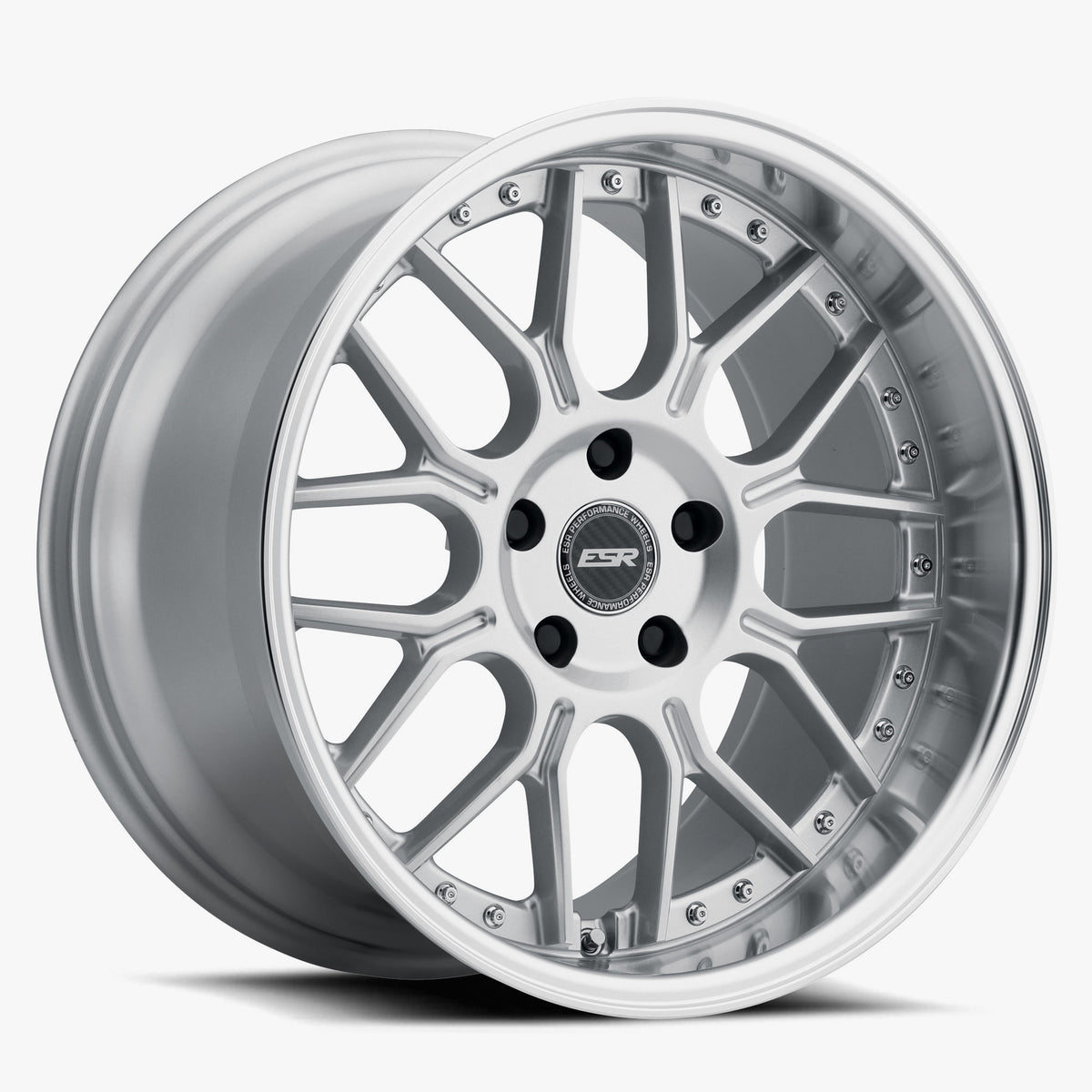ESR CS18 Hyper Silver / Machined Lip 18x9.5 +35 5x110mm 72.6mm - Wheelwiz