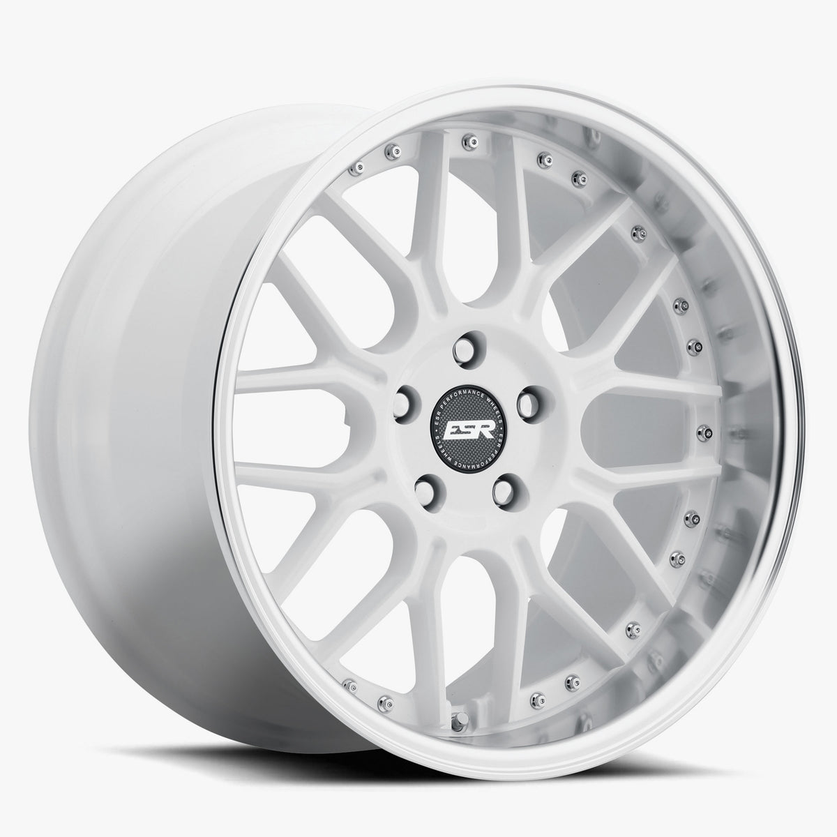 ESR CS18 Gloss White / Machined Lip 18x8.5 +35 5x120.6mm 72.6mm - Wheelwiz
