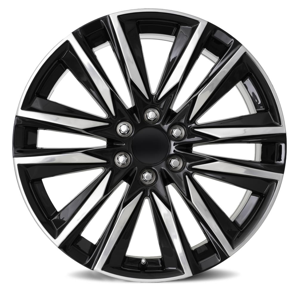 Factory Reproductions FR 90 Gloss Black Polished Accents 22x9 +28 6x139.7mm 78.1mm