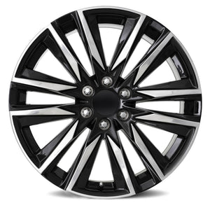 Factory Reproductions FR 90 Gloss Black Polished Accents 22x9 +28 6x139.7mm 78.1mm