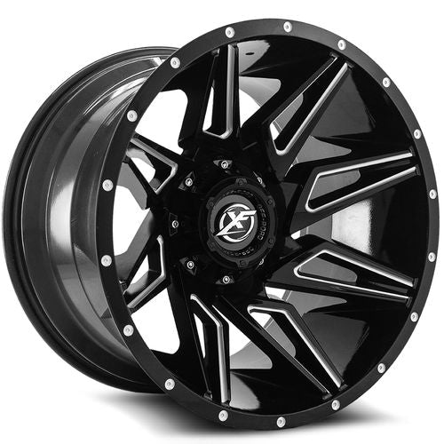 XF Off-Road XF-218 Glos Black Milled 22x12 -44 5x139.7|5x150mm 110.3mm - Wheelwiz