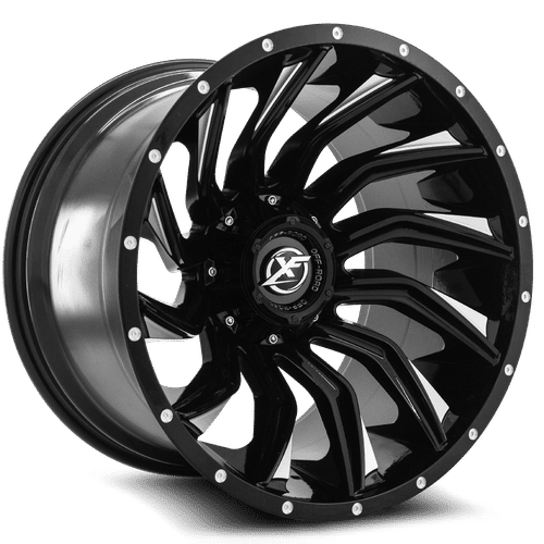 XF Off-Road XF-224 Gloss Black Milled 22x12 -44 6x135|6x139.7mm 106.4mm - Wheelwiz