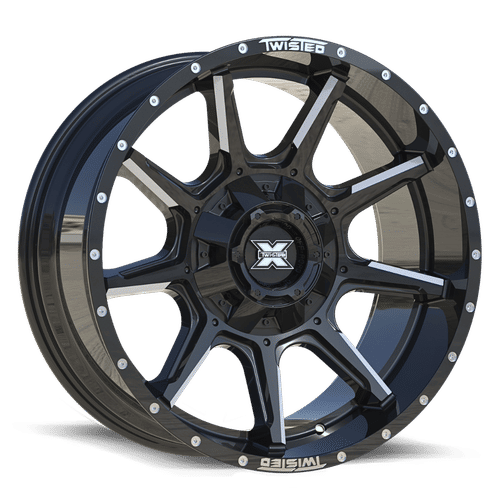 Twisted Off-road TW2 Gloss Black Milled 22x10 -18 5x127|5x139.7mm 0mm - Wheelwiz