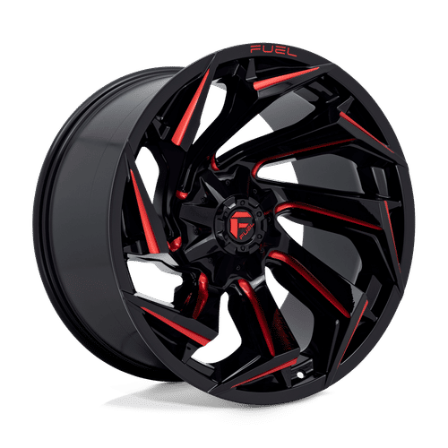 Fuel Offroad D755 GLOSS BLACK MILLED WITH RED TINT 22x12 -44 8x170mm 125.1mm - Wheelwiz