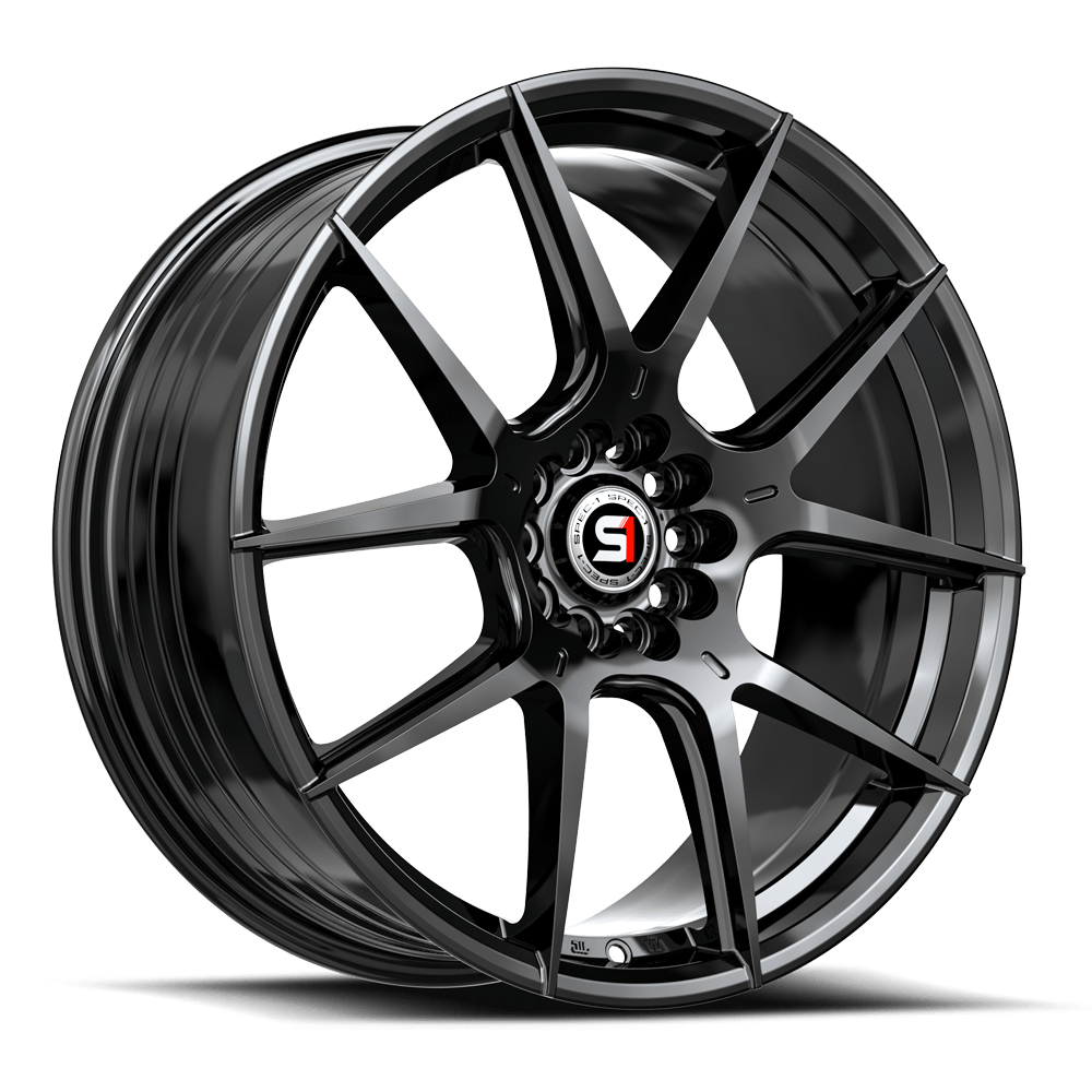 Spec-1 SP-71 Gloss Black 17x8 +42 5x112|5x114.3mm 73.1mm - Wheelwiz