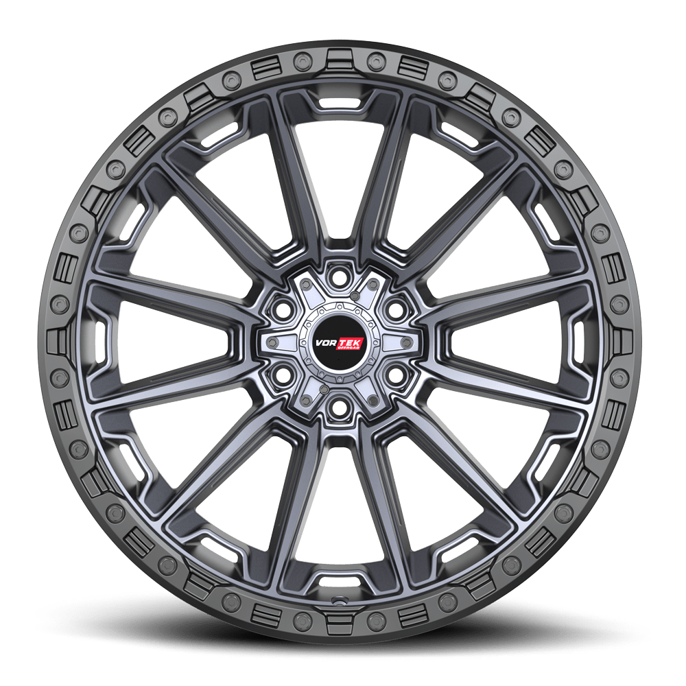 Vortek VRT-601 Matte Titanium Black Bead Ring 24x10 +18 6x135|6x139.7mm 106.1mm - Wheelwiz
