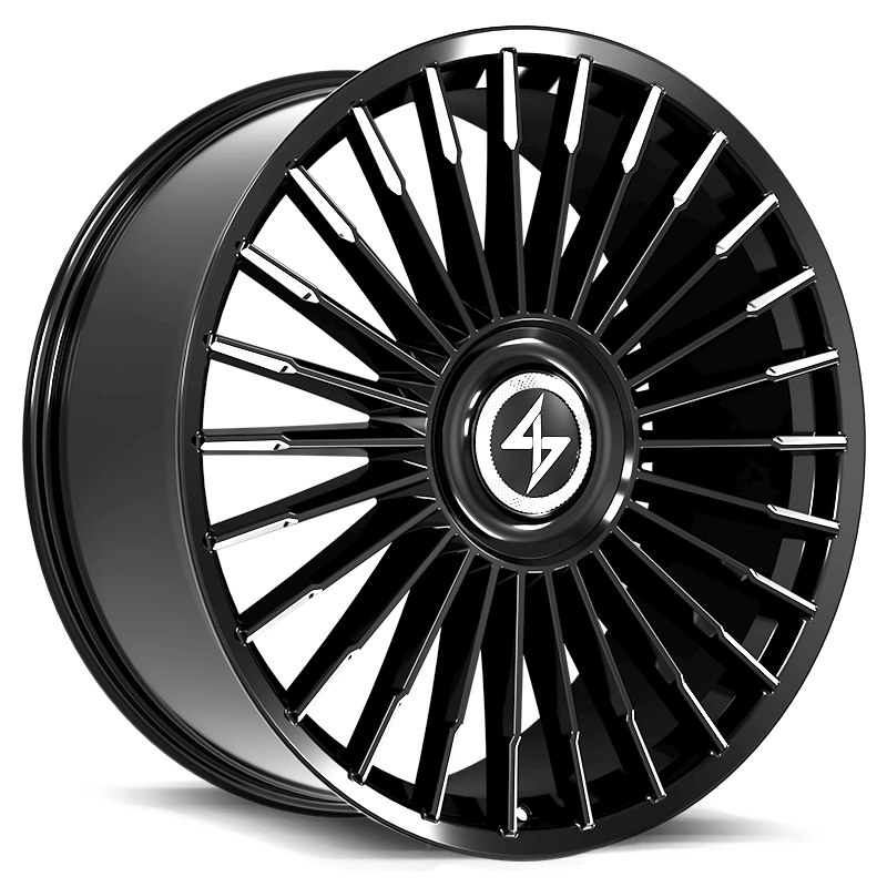 Sentali ROYALE Gloss Black Milled Tips 20x10.5 +25 5x112|5x114.3mm 73.1mm - Wheelwiz