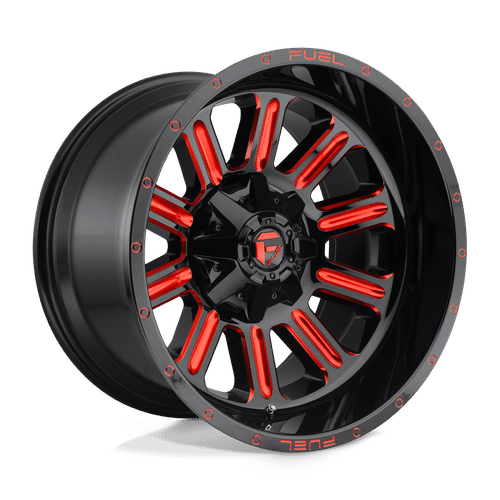 Fuel Offroad D621 GLOSS BLACK RED TINTED CLEAR 20x9 +20 8x165.1mm 125.1mm - Wheelwiz