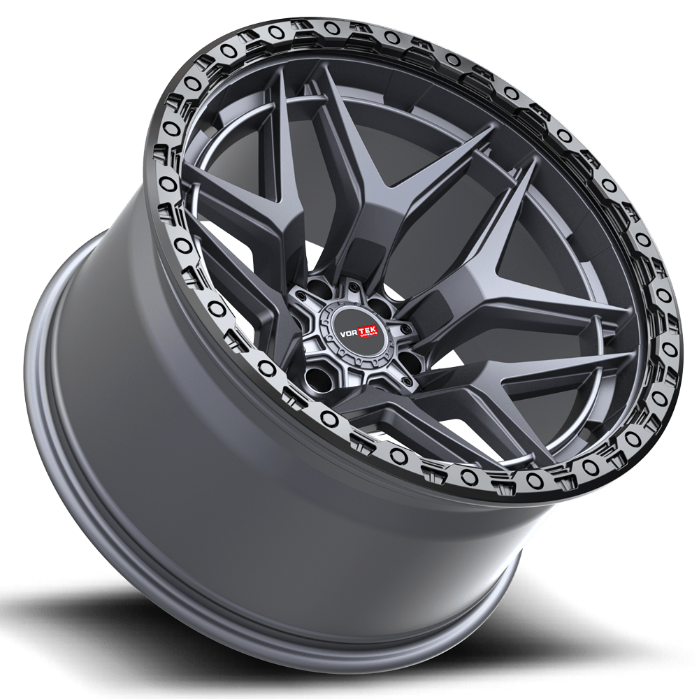 Vortek VRT-603 Matte Titanium With Black Bead Ring 20x9 0 6x135|6x139.7mm 106.1mm - Wheelwiz