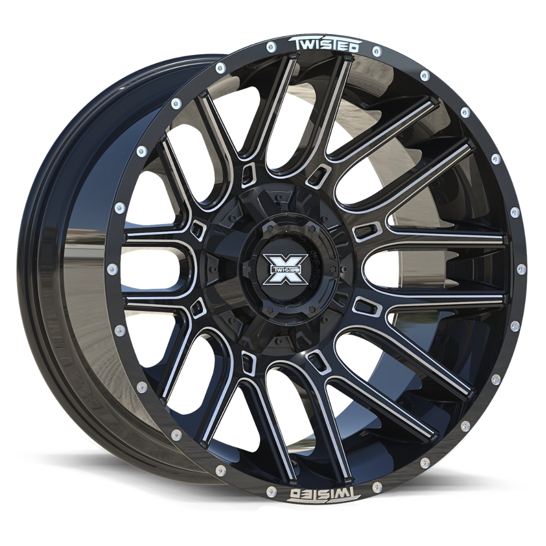 Twisted Off-road TW3 Gloss Black Milled 22x10 -18 6x135|6x139.7mm 0mm - Wheelwiz
