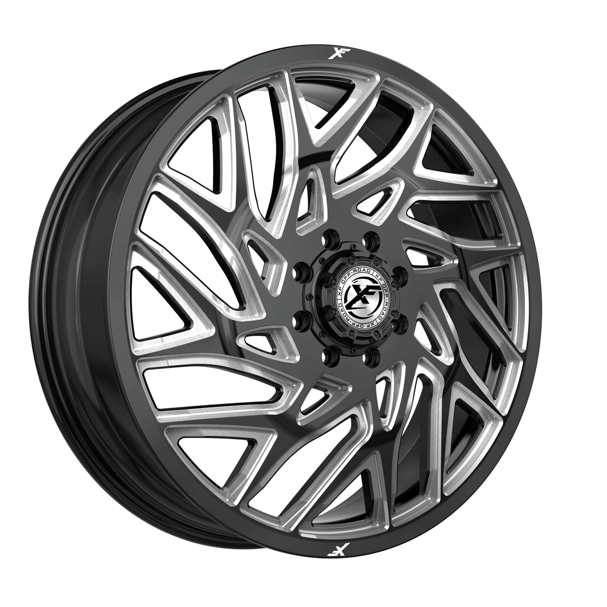 XF Off-Road XF-229GBML-F Gloss Black Milled 20x8.25 +110 8x165.1mm 121.3mm - Wheelwiz