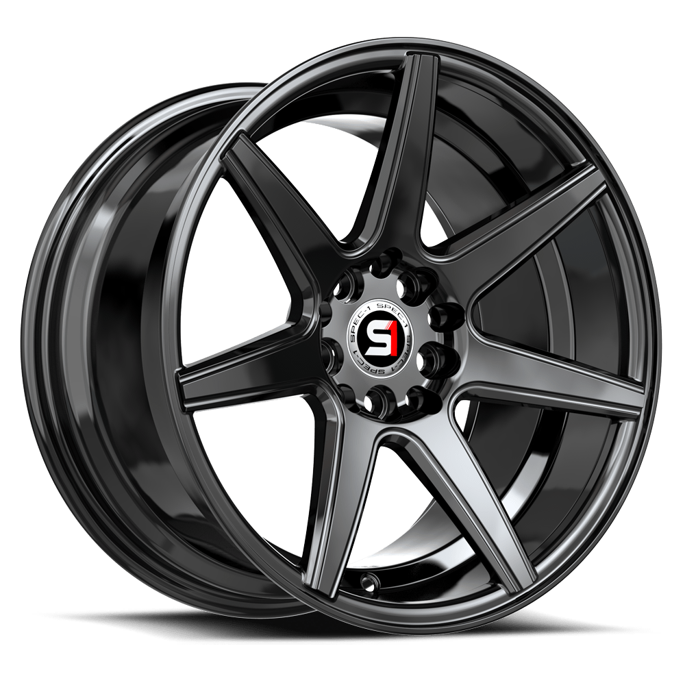 Spec-1 SP-73 Gloss Black 18x8 +38 5x114.3|5x120mm 73.1mm - Wheelwiz