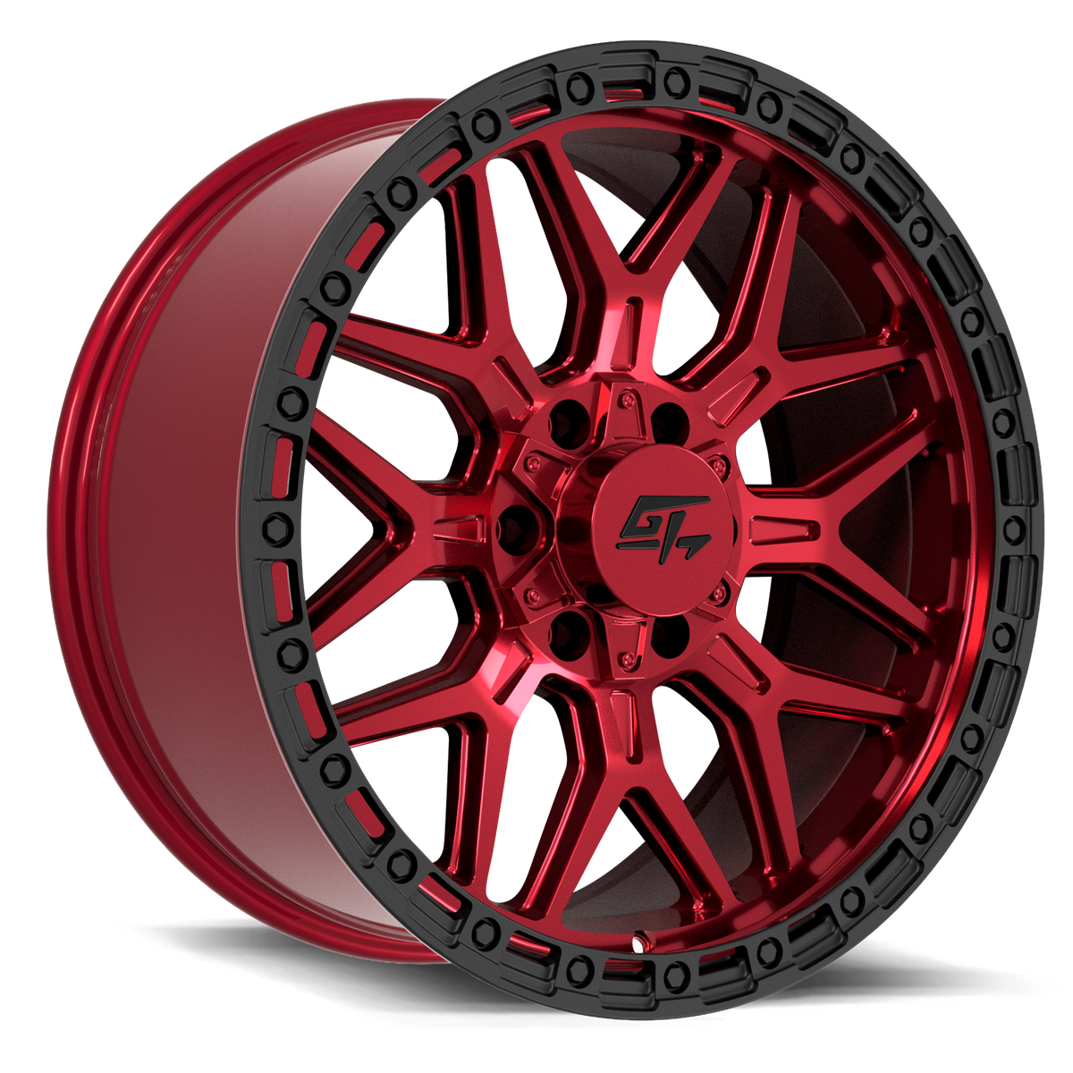GT Off-Road REVOLT Red Anodized with Black Ring 18x9 -12 6x135|6x139.7mm 0mm - Wheelwiz