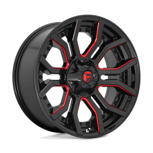 Fuel Offroad D712 RAGE GLOSS BLACK RED TINTED CLEAR 24x12 -44 8x180mm 124.2mm - Wheelwiz