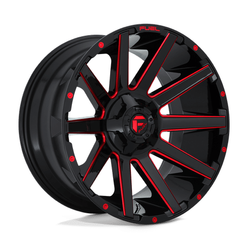 Fuel Offroad D643 GLOSS BLACK RED TINTED CLEAR 22x10 -18 5x139.7|5x150mm 110.1mm - Wheelwiz