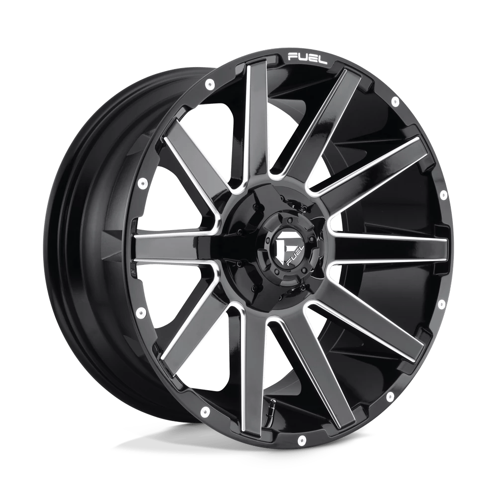 Fuel Offroad D615 CONTRA GLOSS BLACK MILLED 20x9 +1 6x135|6x139.7mm 106.1mm - Wheelwiz